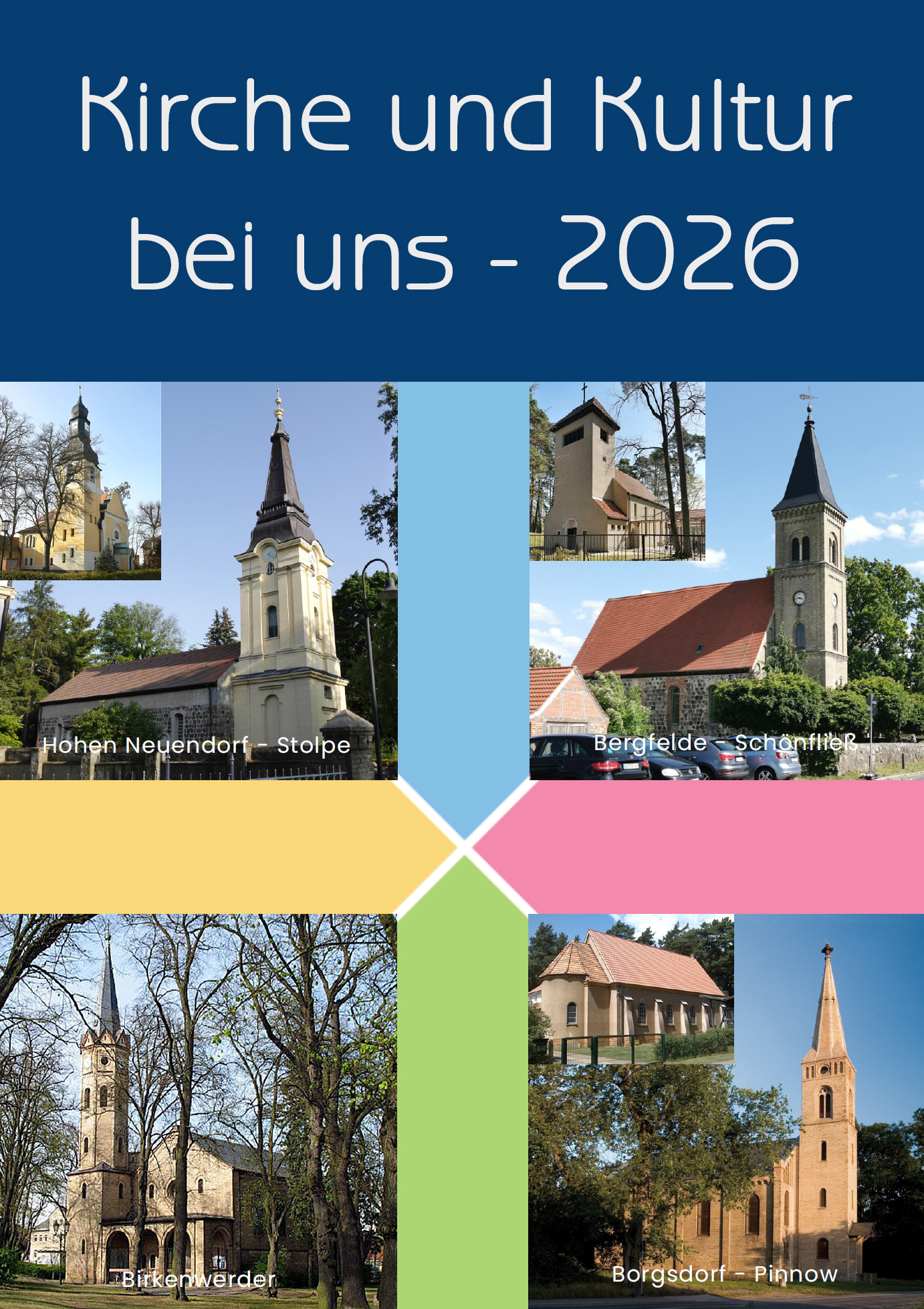 Front des Programmheftes mit den Veranstaltungs-Kirchen 